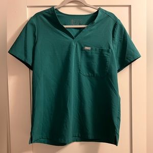 Figs Hunter Green Catarina One-Pocket Scrub Top